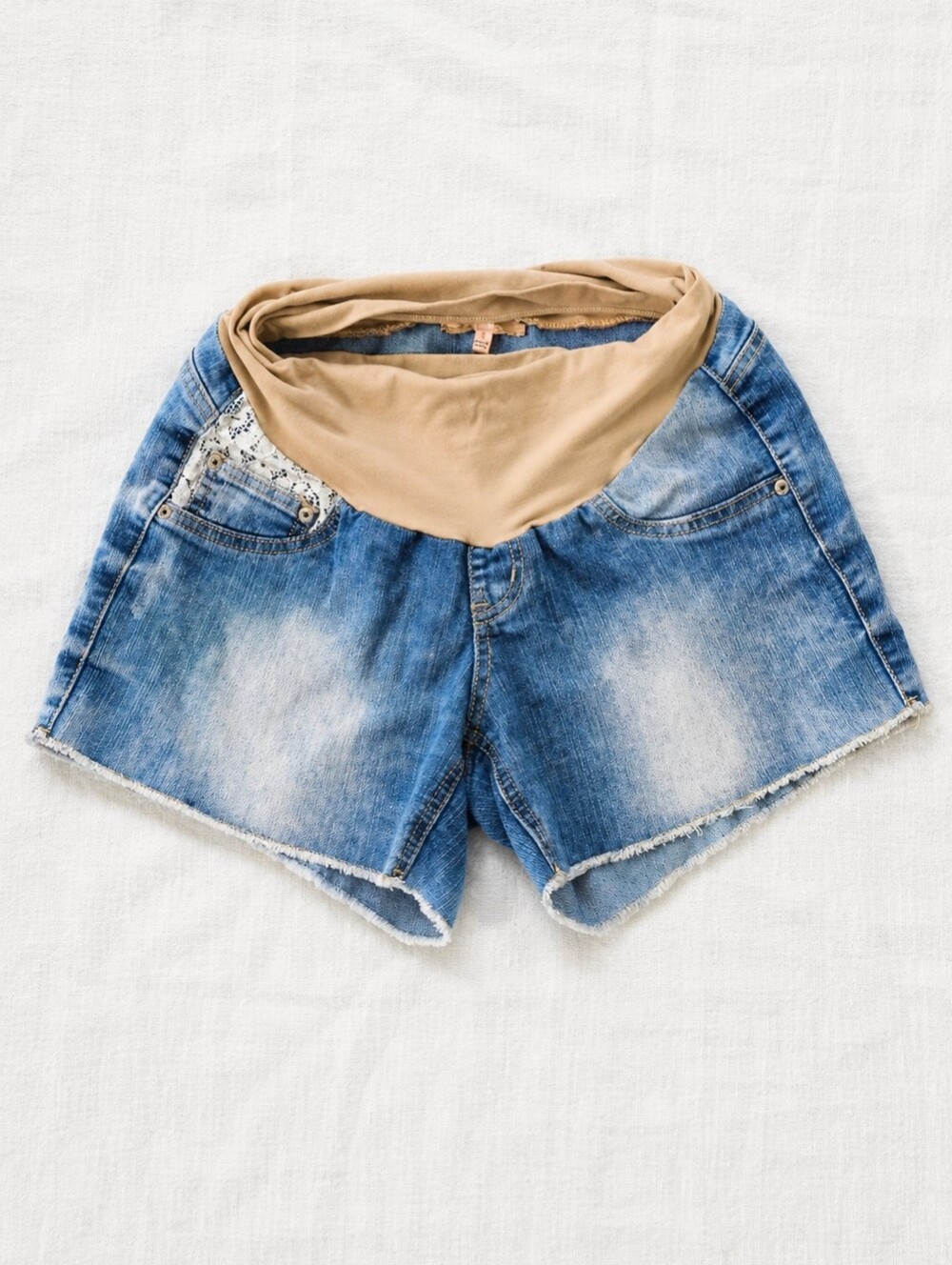 Fade To Blue Maternity Denim Shorts